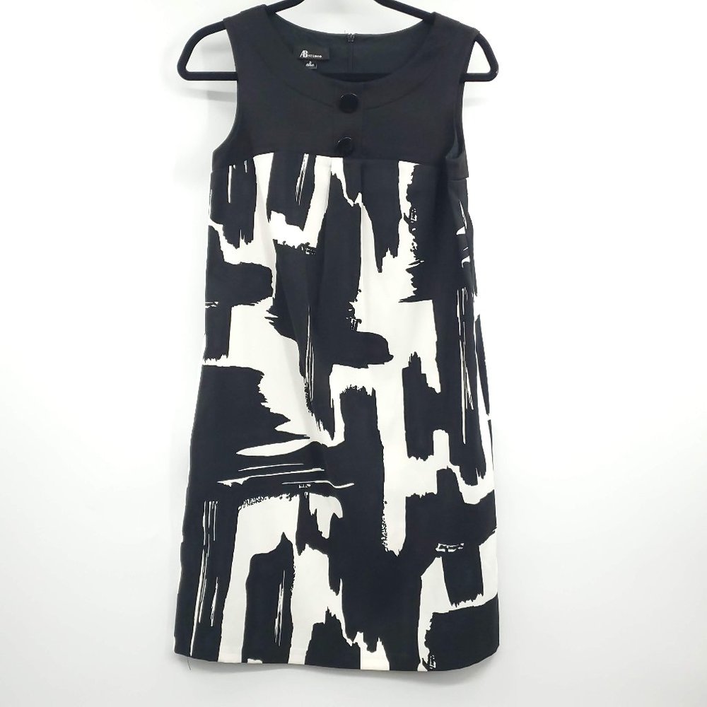 AB Studio Sleeveless Shift Dress 2 Paint Splotches
